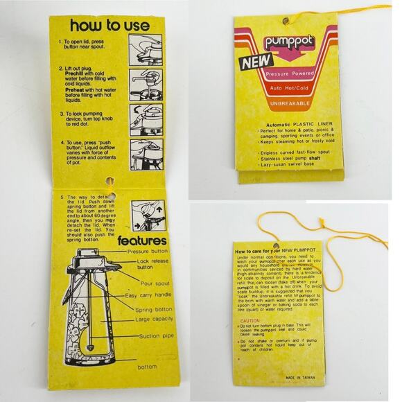 70s PumpPot beverage dispenser 2 qt 1970s vintage - Picture 11 of 12